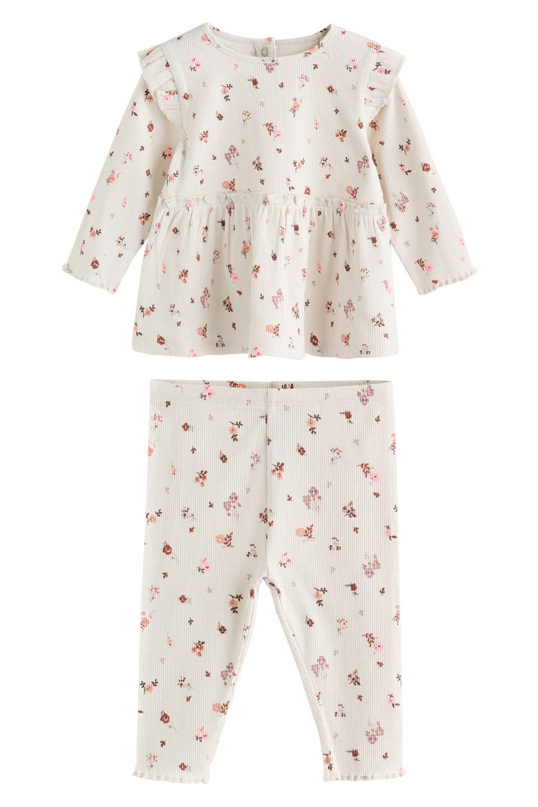 Ditsy Floral Rib Set, Main, color, NEUTRAL