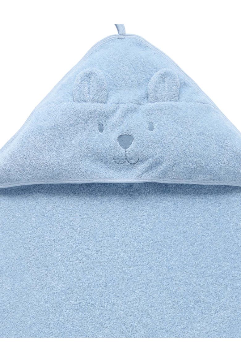 Bear Hooded Towel, Alternate, color, Pale Blue Melange