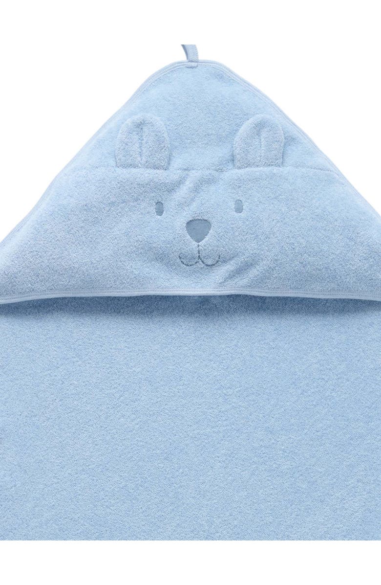 Purebaby Bear Hooded Towel, Alternate, color, Pale Blue Melange