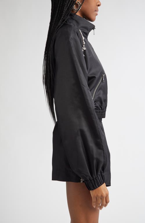Area Crystal Trim Track Jacket In Black