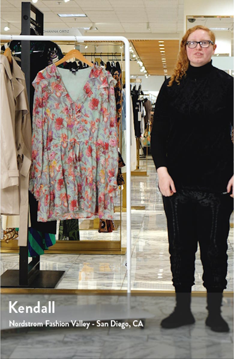 Garcelle Floral Long Sleeve Silk Dress, sales video thumbnail