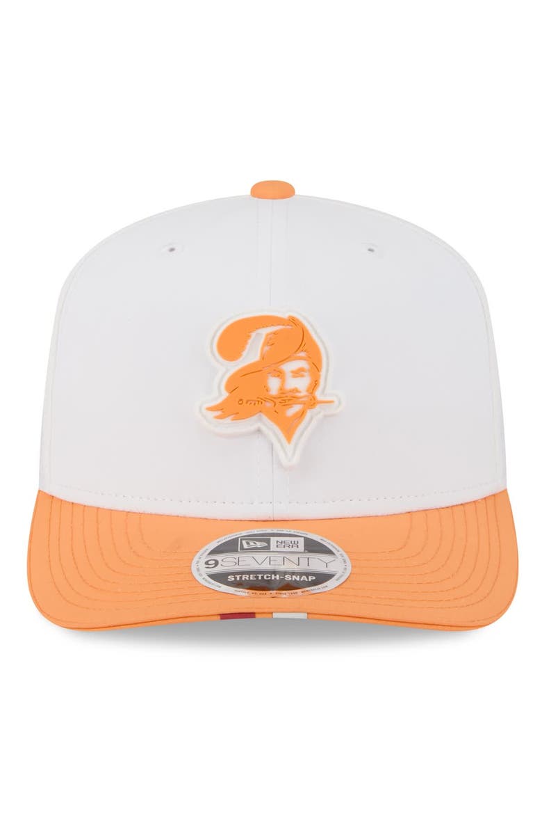 Men's New Era  White/Orange Tampa Bay Buccaneers 2025 NFL Training Camp Throwback Logo 9SEVENTY Adjustable Hat, Alternate, color, White