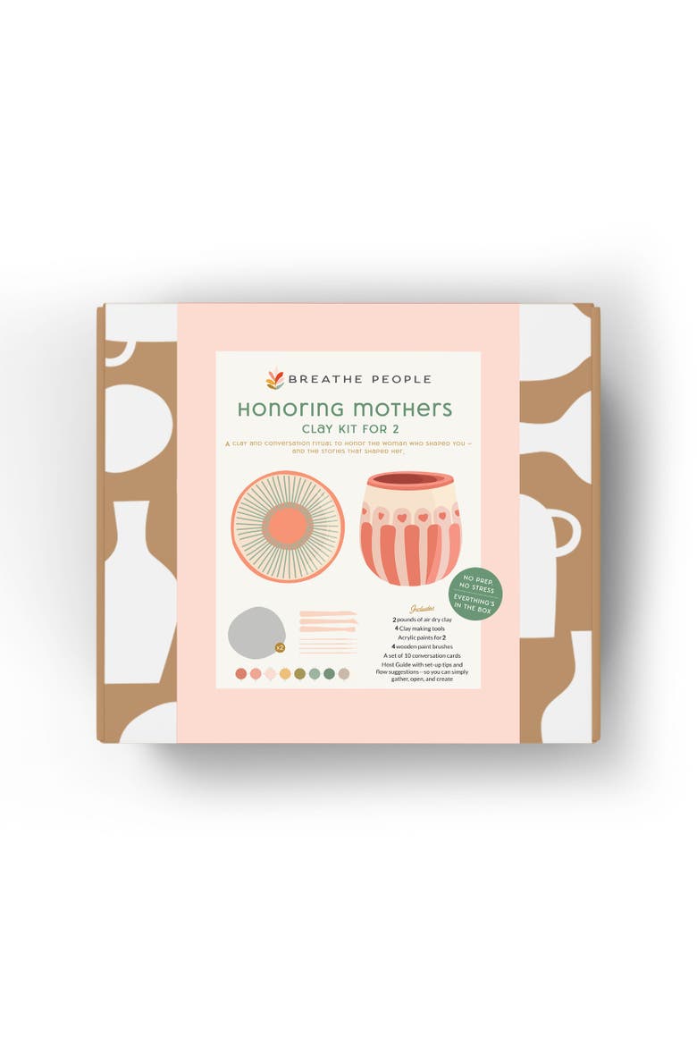 Honoring Mothers Clay Kit for 2 A Creative Keepsake for Connection, Main, color, Soft peach