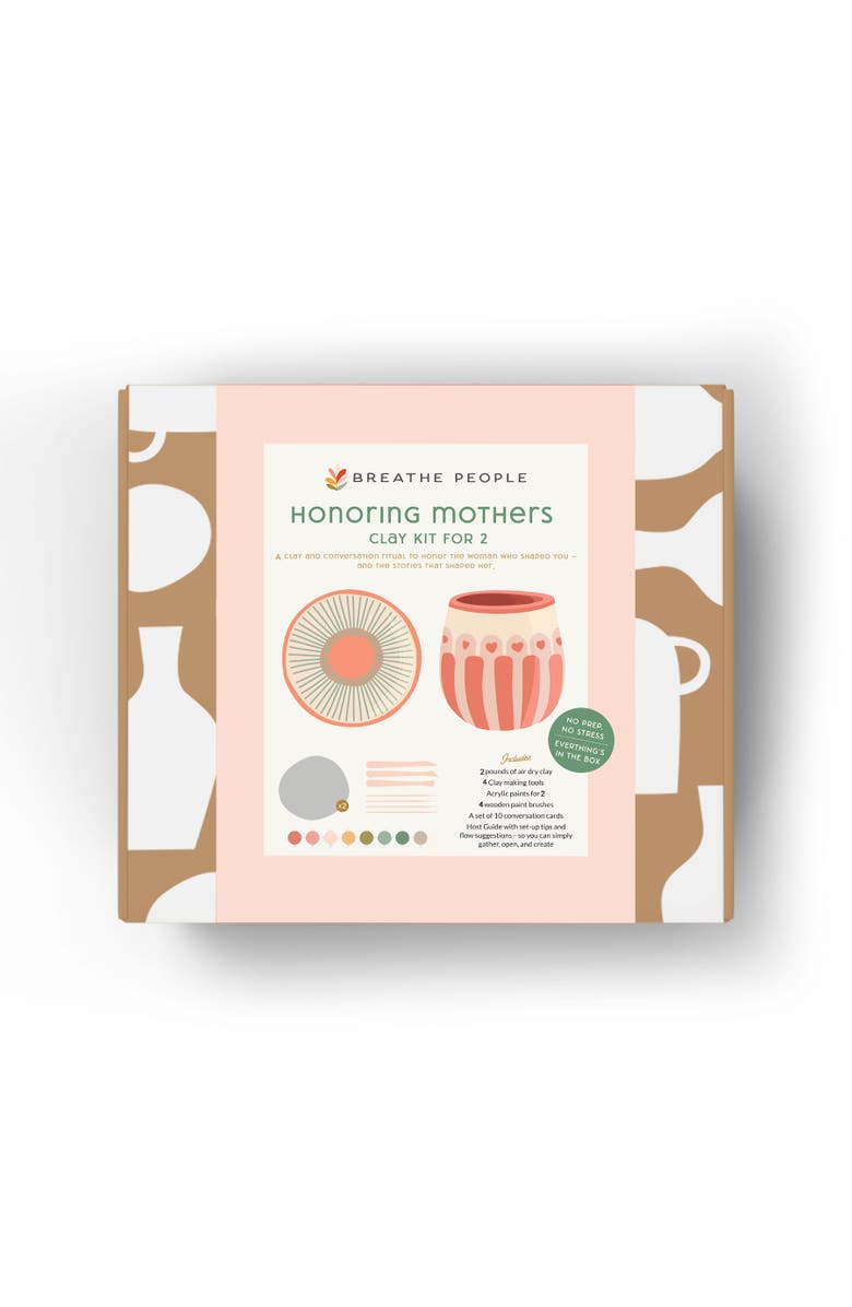 Breathe People Honoring Mothers Clay Kit for 2 A Creative Keepsake for Connection, Main, color, Soft Peach