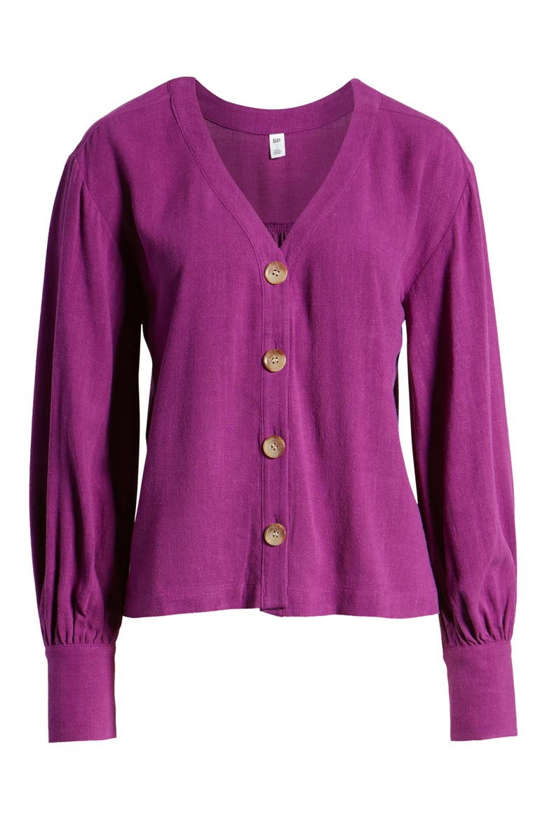 Bishop Long Sleeve Blouse, Alternate, color, PURPLE BELL