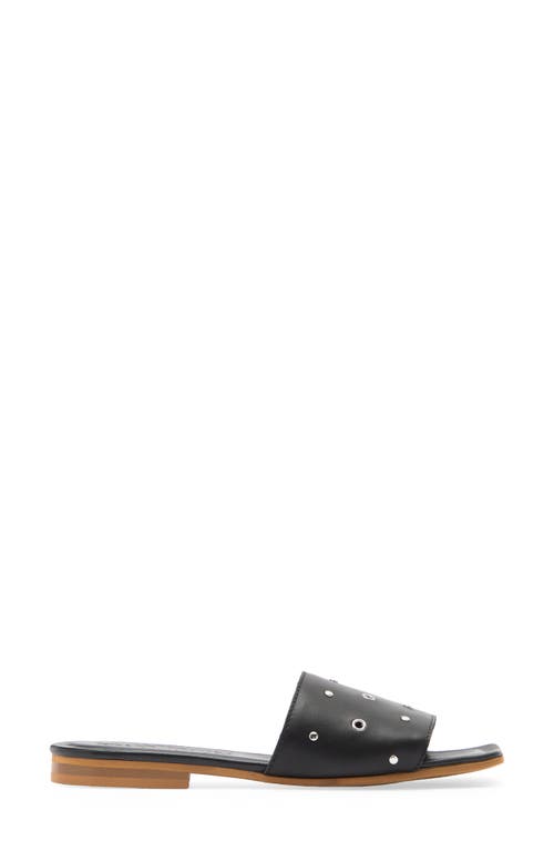 2 Twin Hearts Lea Stud & Grommet Slide Sandal In Black