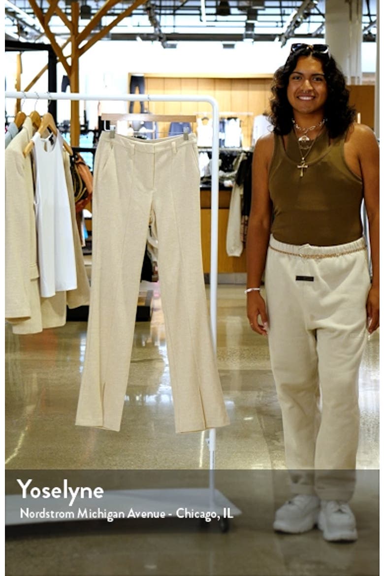 Joelle Slit Hem Wool Blend Trousers video