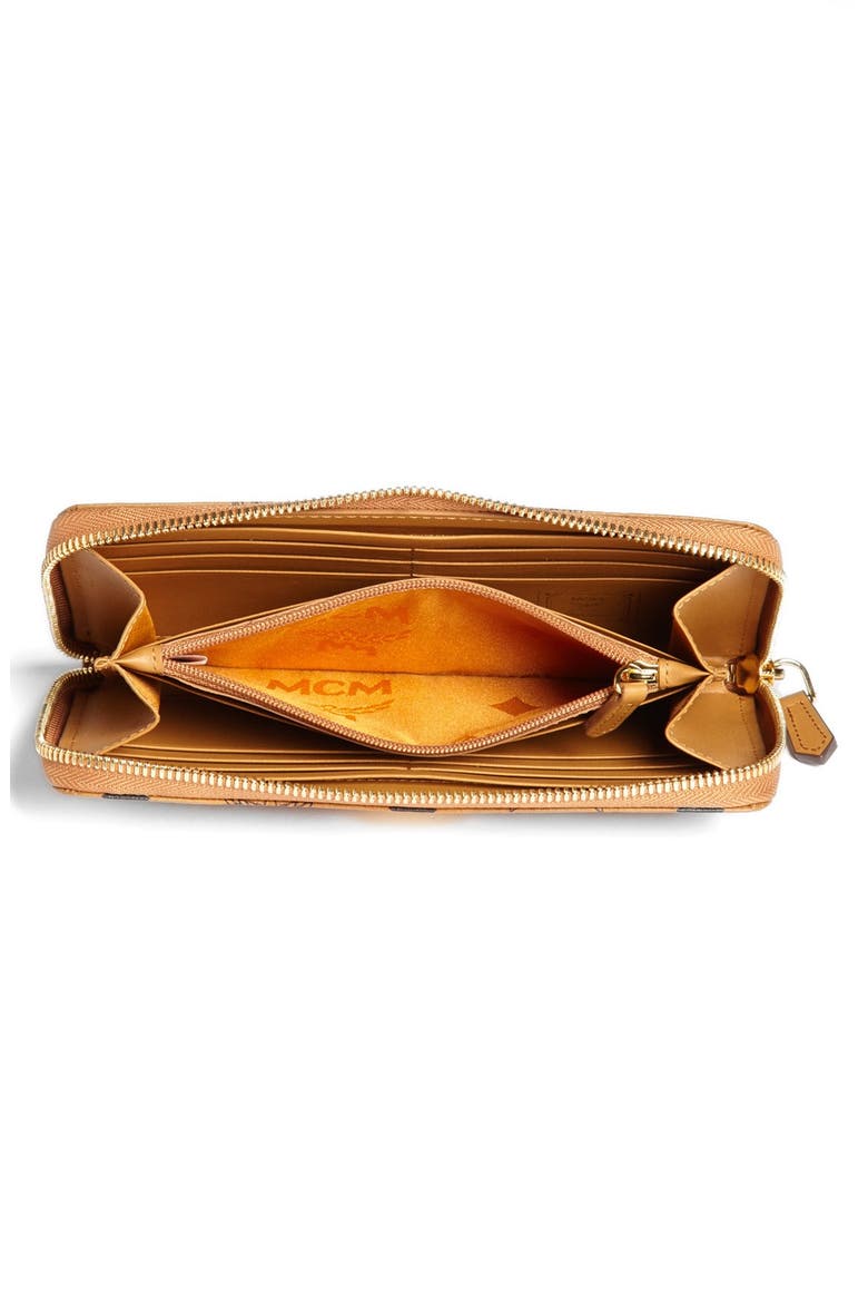 'Heritage - Large' Coated Canvas Zip Wallet, Alternate, color, COGNAC