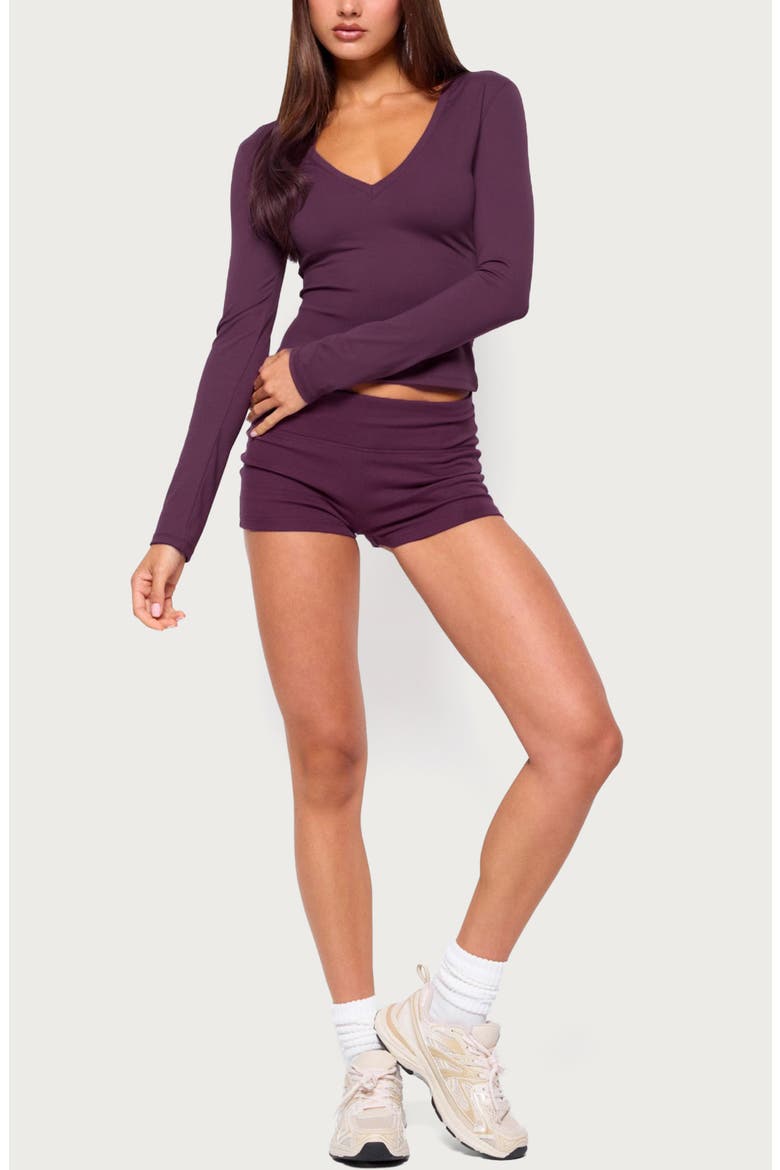 Ferne V-Neck Long Sleeve Top, Alternate, color, PLUM