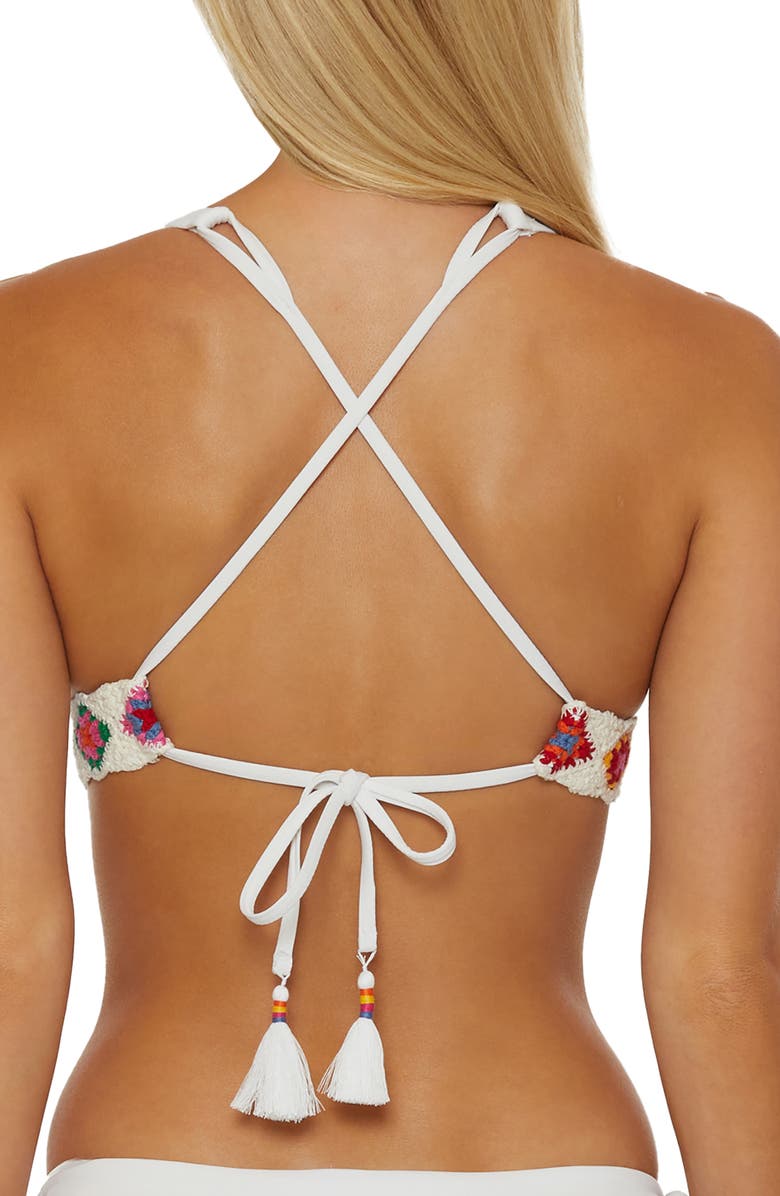 Isabella Rose 1969 Halter Triangle Swim Top, Alternate, color, White