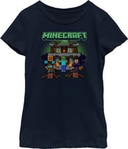 MINECRAFT Girl's Minecraft Halloween Creeper Haunted House Graphic T-Shirt