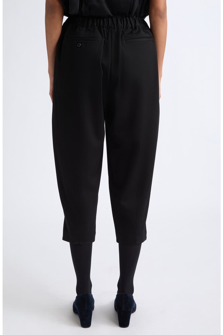 Wool Doeskin Elastic Waist Crop Pants, Alternate, color, BLACK