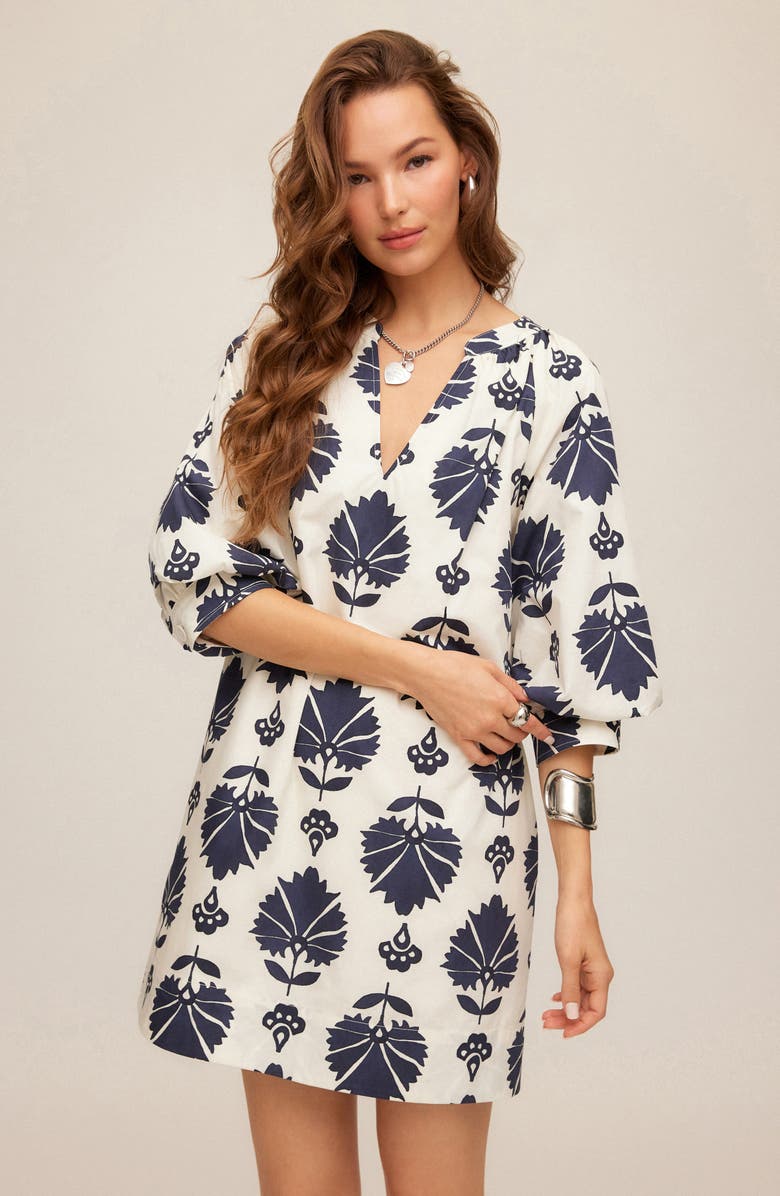 FIFTEEN TWENTY Brianne Print Lantern Sleeve Shift Dress, Alternate, color, Print