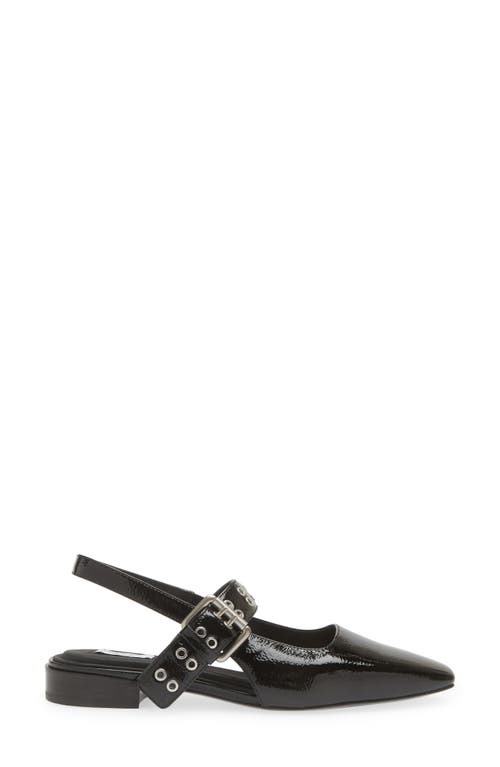 Rag & Bone Astra Houndstooth Buckle Slingback Ballerina Flats In Black Patent Leather
