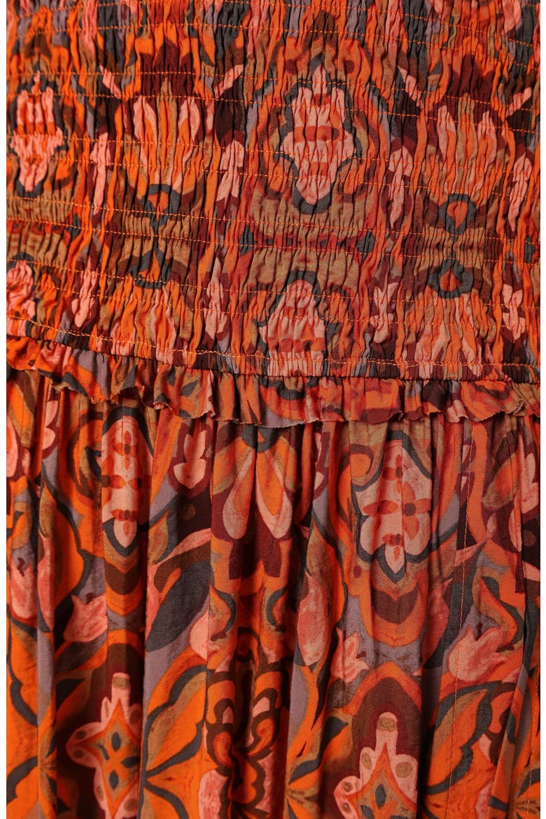 Cecil Smocked Cutout Sundress, Alternate, color, HARVEST MOON
