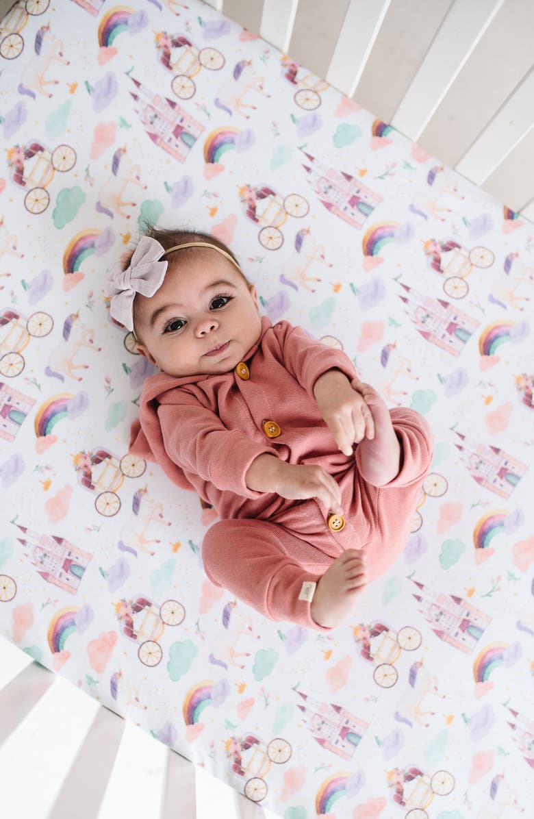 Copper Pearl Princess Crib Sheet, Alternate, color, Enchanted