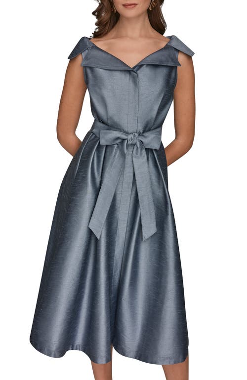 Donna Karan New York Fit & Flare Midi Dress In Gray