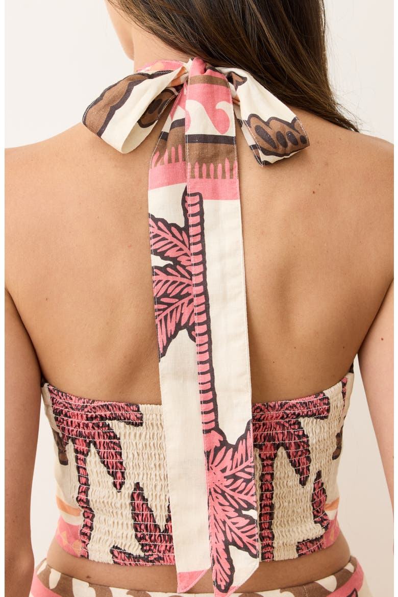 Saguaro Crop Halter Top, Alternate, color, DESERT DECO
