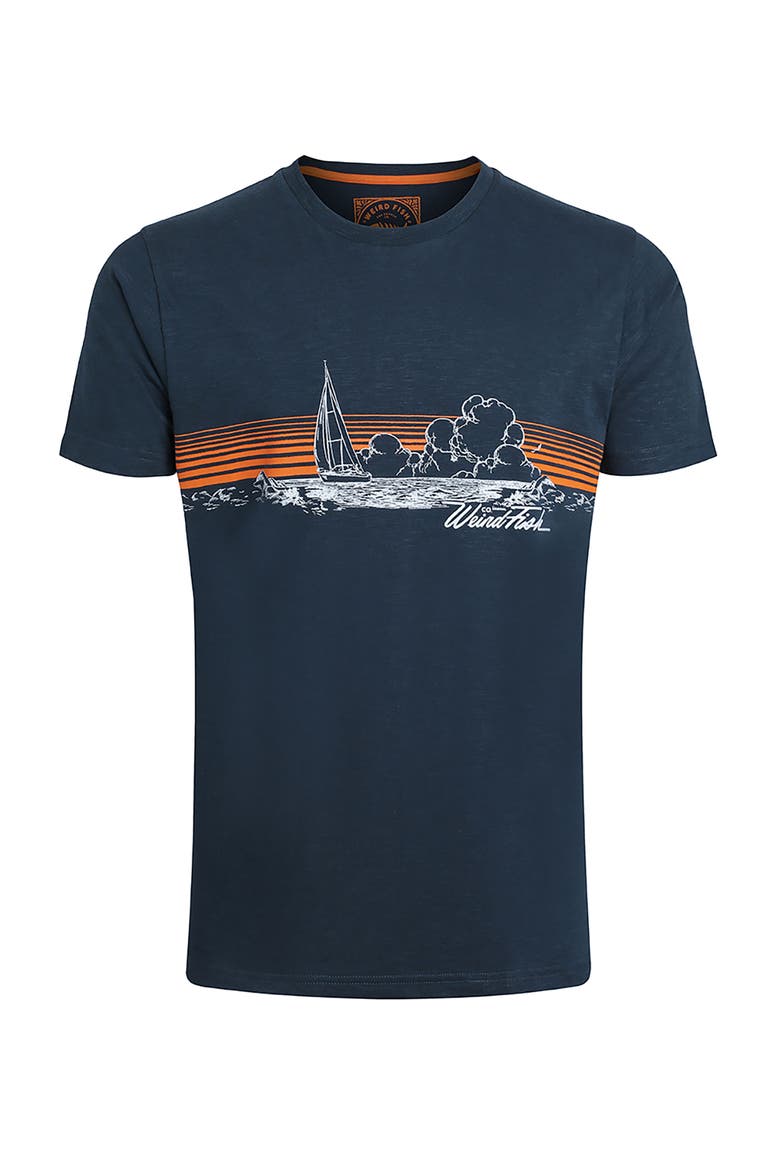 Nautical Sky Front Print T-Shirt, Alternate, color, Navy