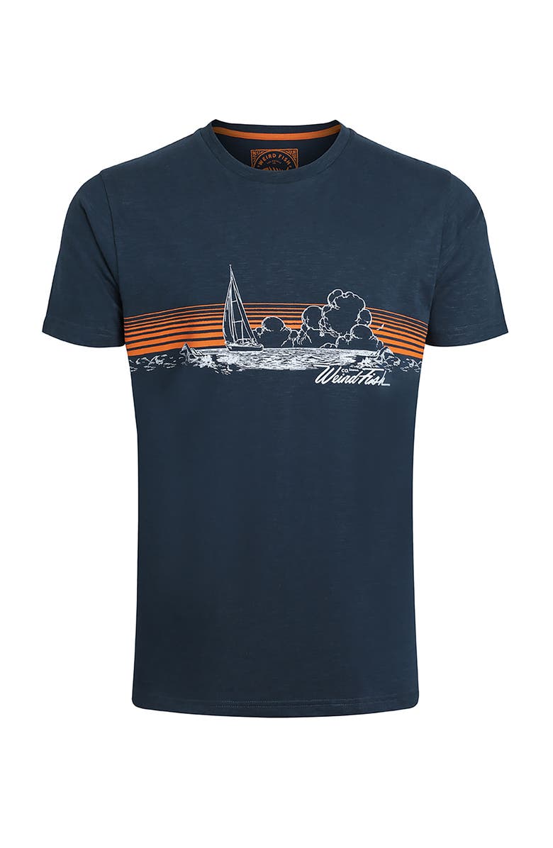 Weird Fish Nautical Sky Front Print T-Shirt, Alternate, color, Navy