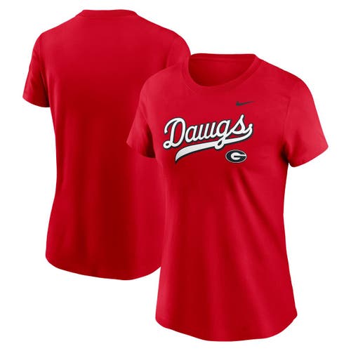 Nike Red Georgia Bulldogs Local Script T-shirt In Red