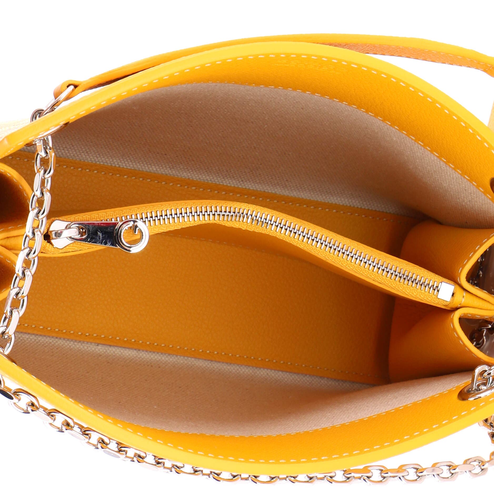 Structured Rouette Chain Shoulder Bag Coated Canvas Mini, Alternate, color, Yellow