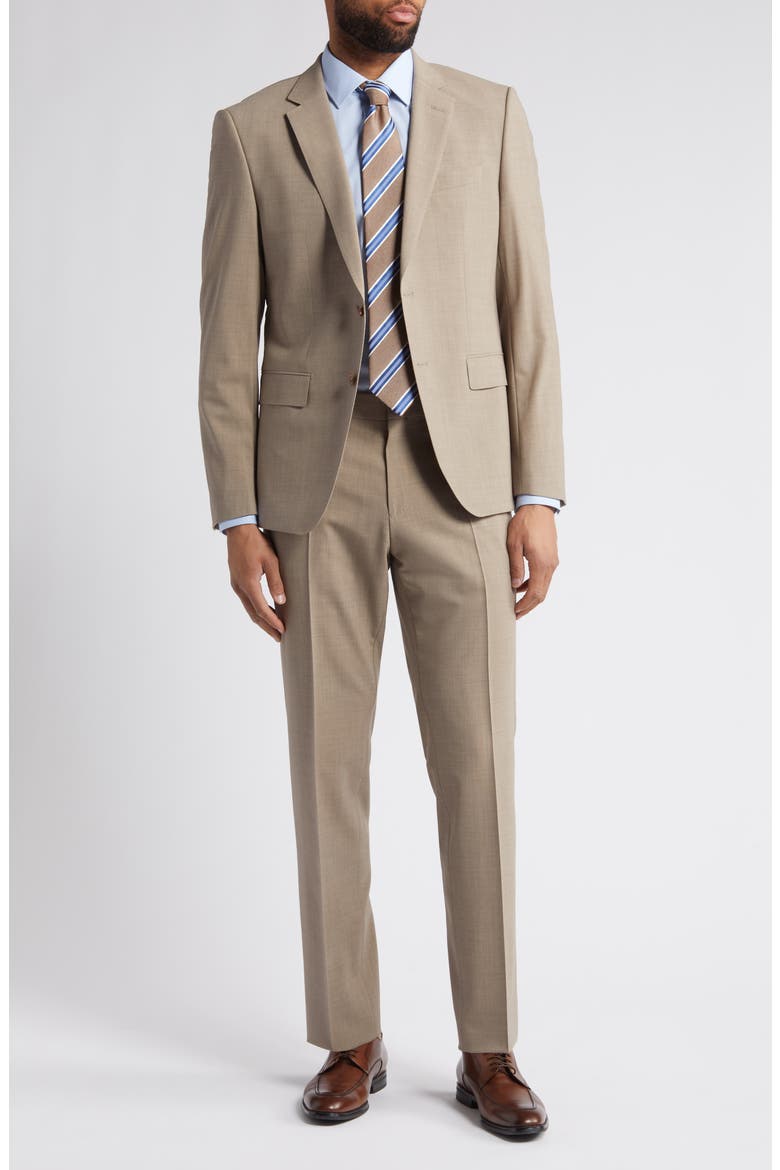 Huge Stretch Wool Suit, Main, color, MEDIUM BEIGE