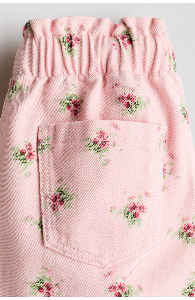 H&M Twill Paper Bag Shorts, Alternate, color, Light Pink/Floral