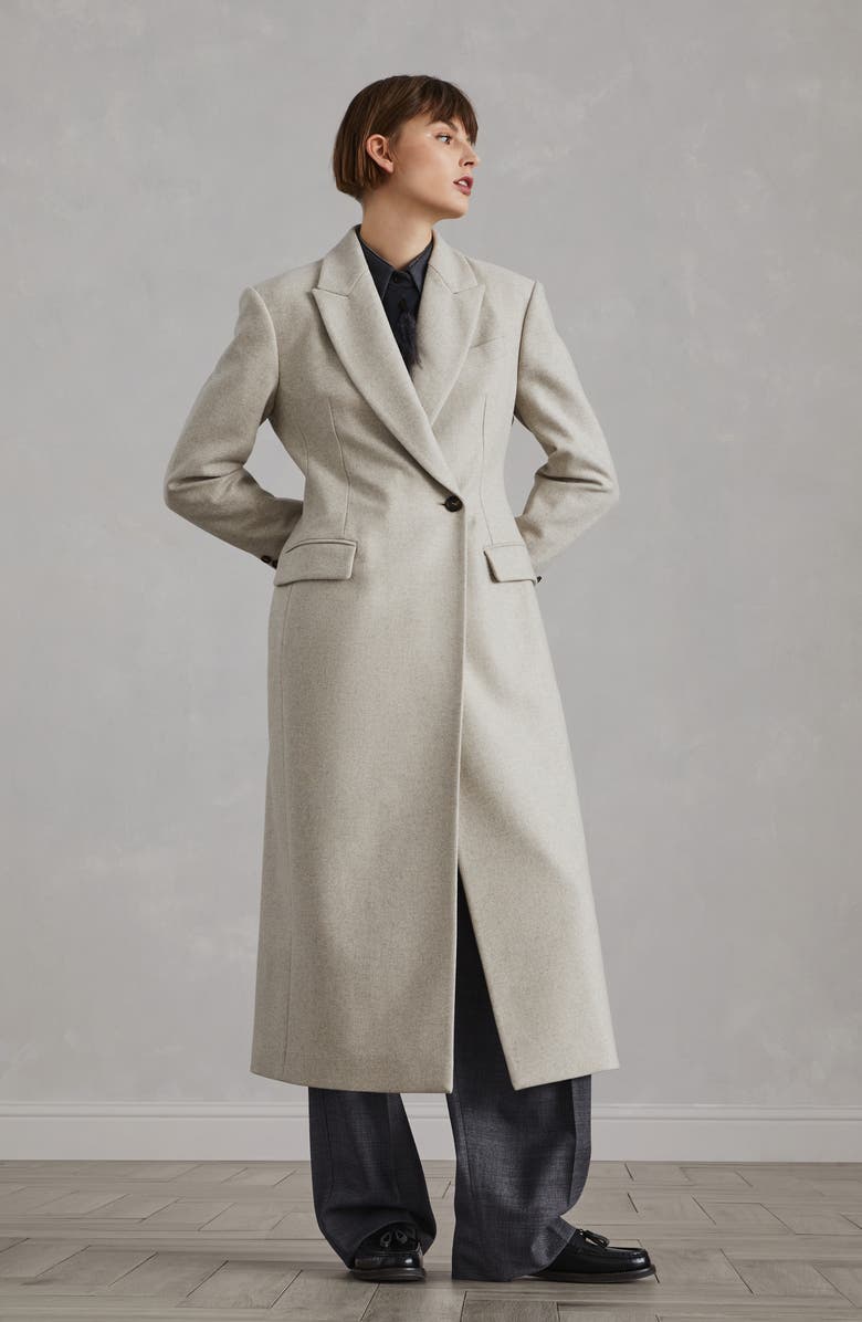 Brunello Cucinelli Lightweight wool fabric overcoat, Alternate, color, 
