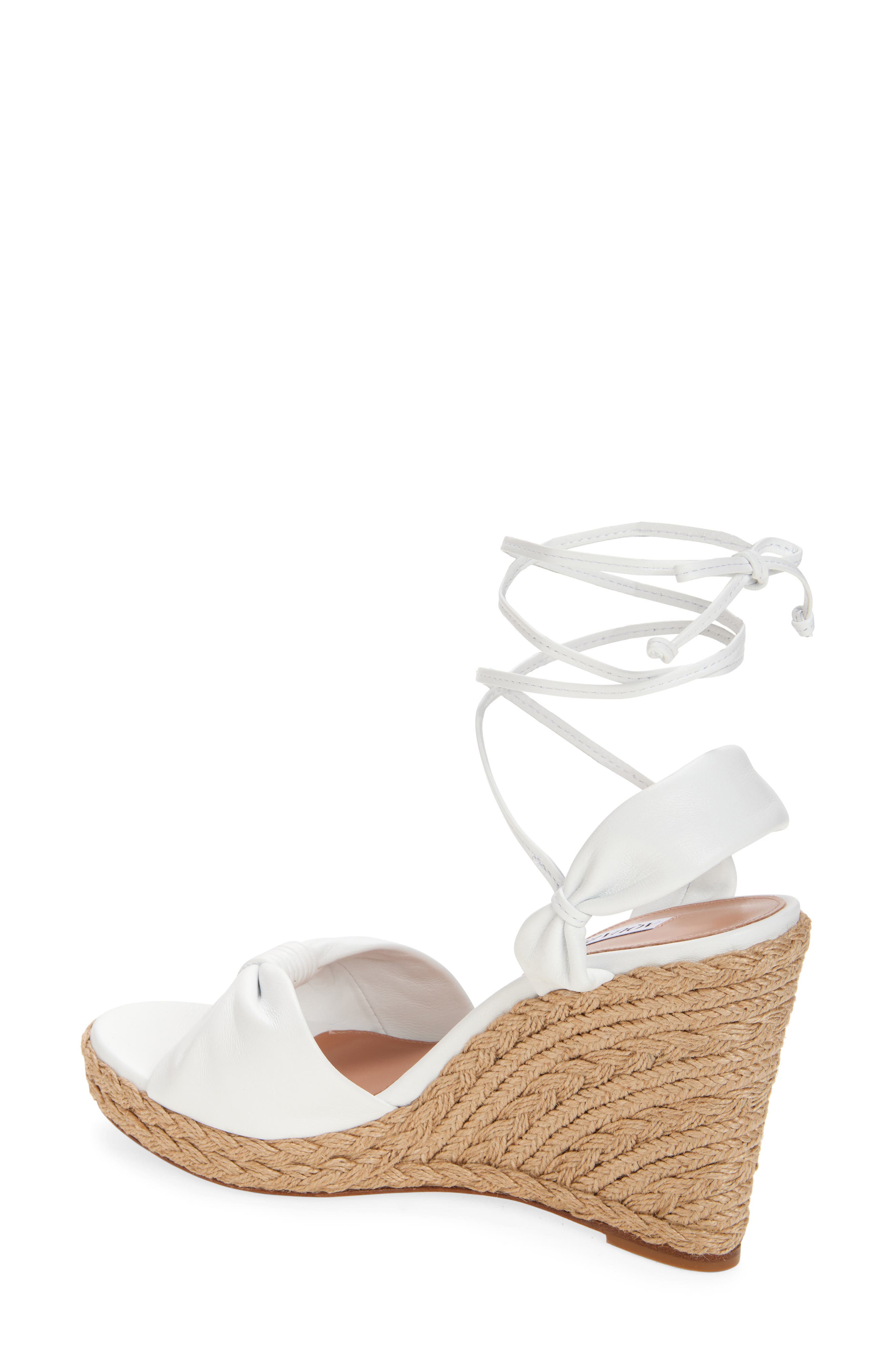 Aquazzura Carina Espadrille Wedge Sandal, Alternate, color, Optic White