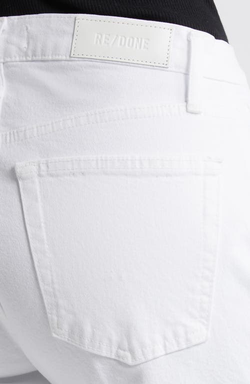 Re/done Mid Rise Ankle Wide Leg Jeans In White