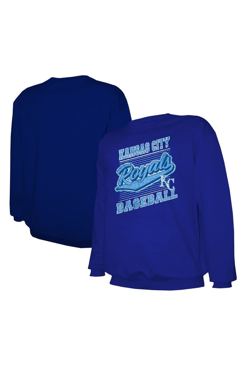 STITCHES Men's Stitches Royal Kansas City Royals Pullover Sweatshirt, Main, color, Royal