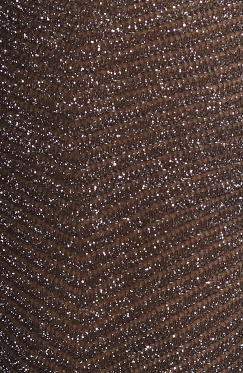 HIGH HEEL JUNGLE Herringbone Metallic Knee High Socks, Alternate, color, Gunmetal