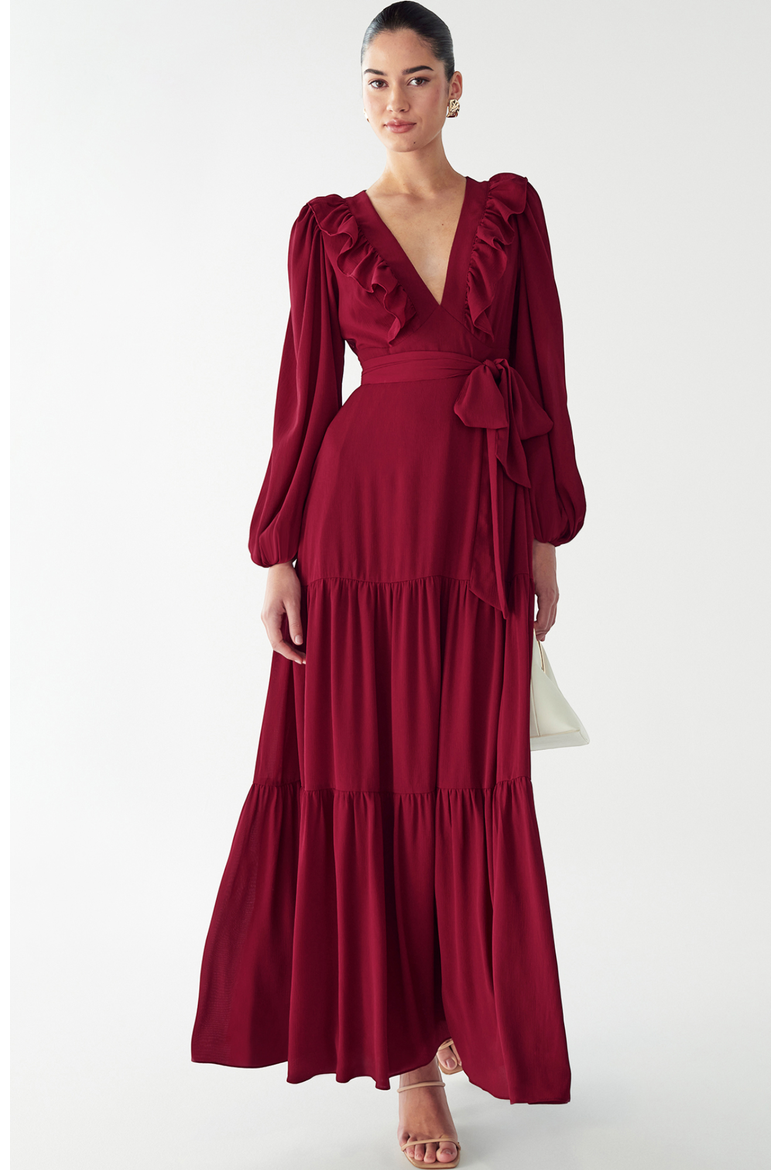 Tylah Maxi Dress, Alternate, color, Burgundy
