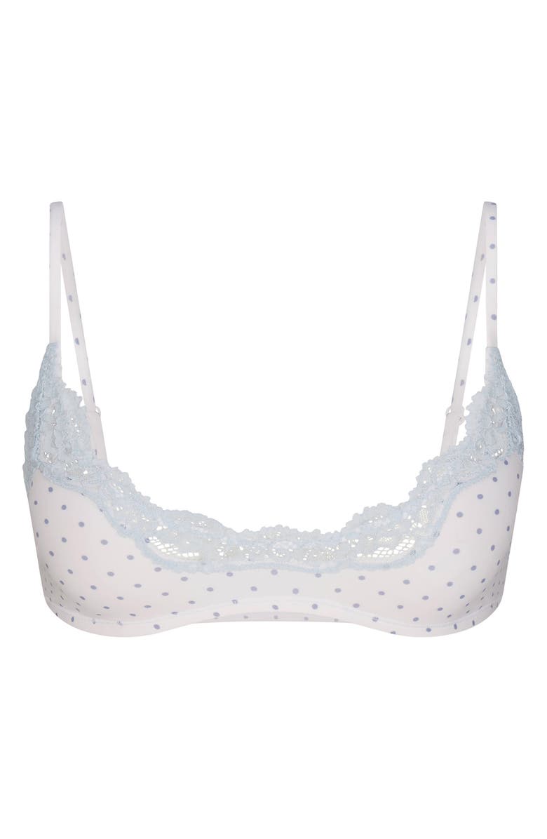 SKIMS Fits Everybody Lace Scoop Bralette, Alternate, color, Slate Pin Dot Print