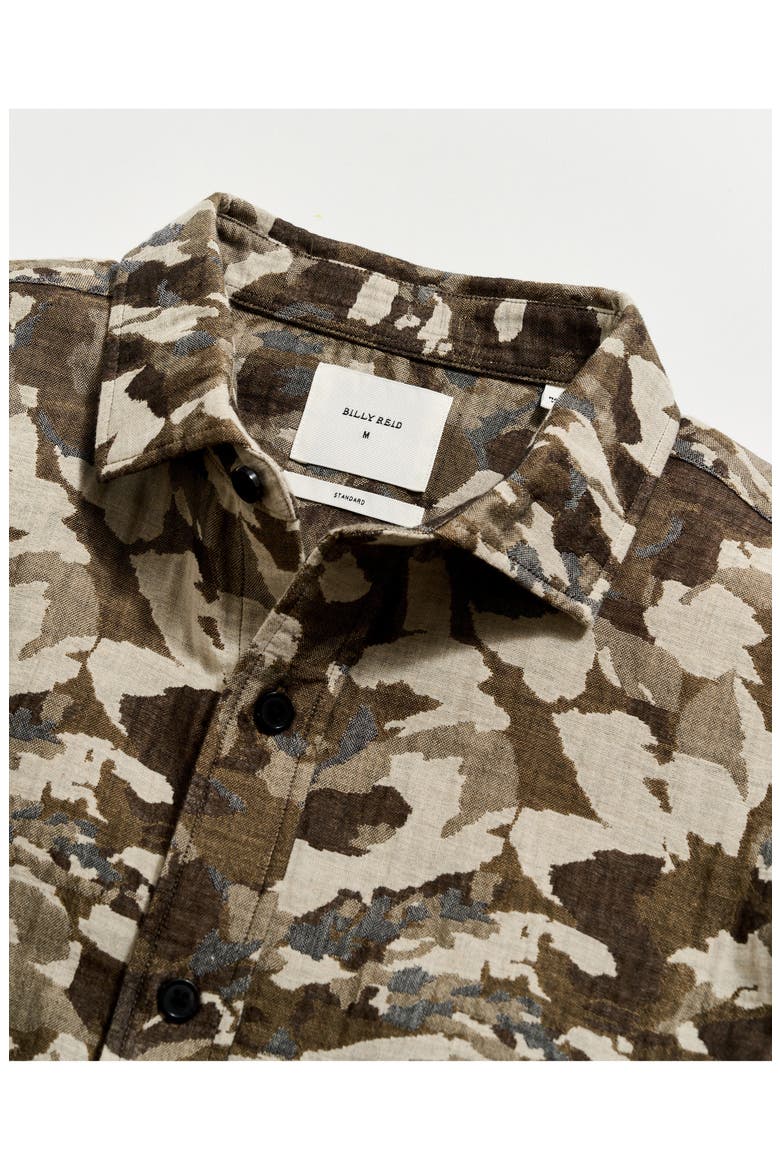 Camellia Jacquard Cedar Button-Up Shirt, Alternate, color, GREEN MULTI