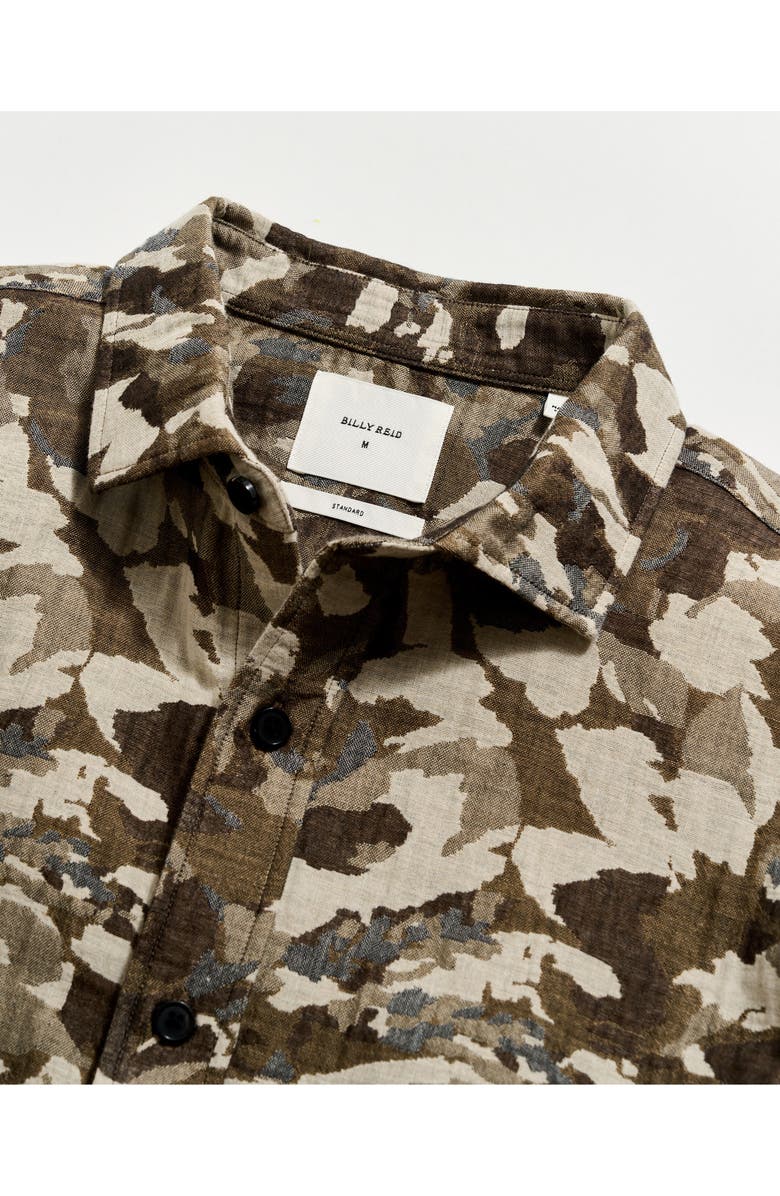 Billy Reid Camellia Jacquard Cedar Button-Up Shirt, Alternate, color, Green Multi