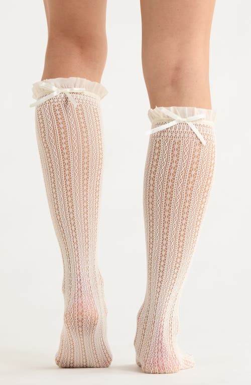 Casa Clara Lacey Knee High Socks In White