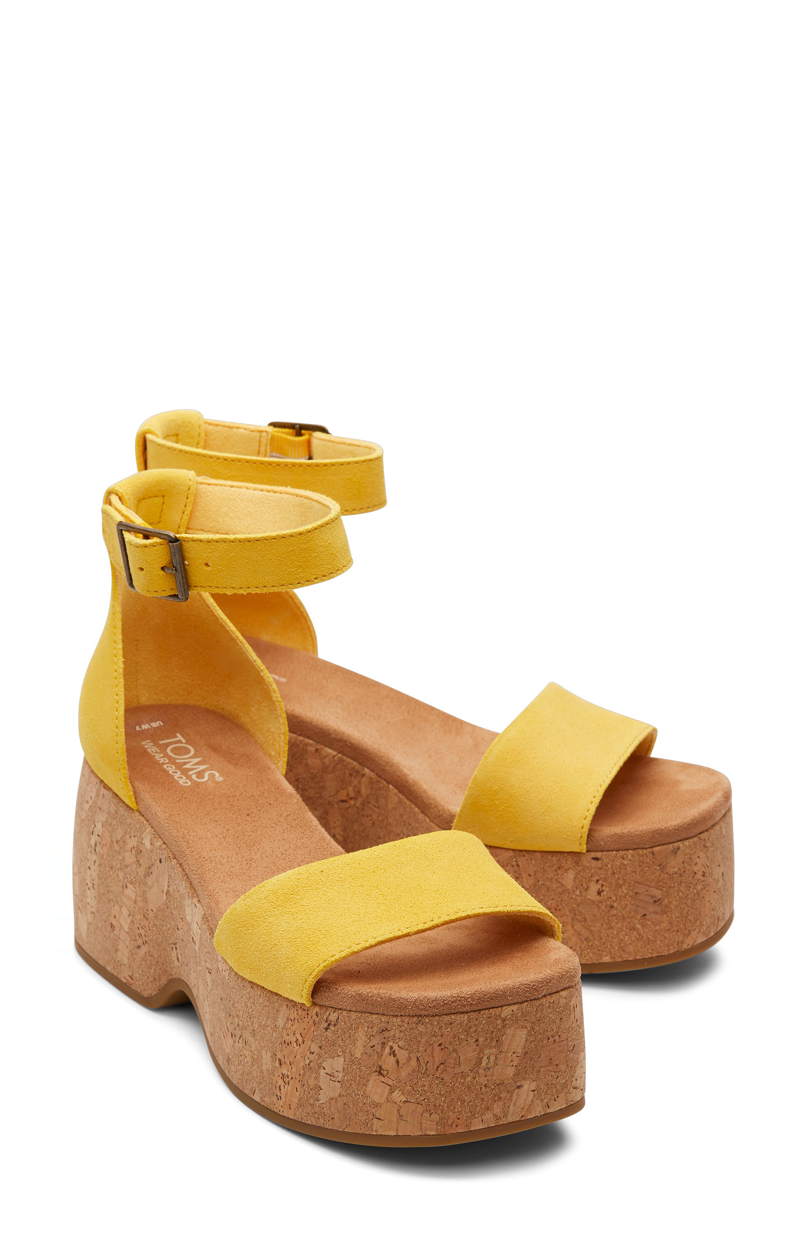 TOMS Laila Cork Platform Sandal, Alternate, color, 