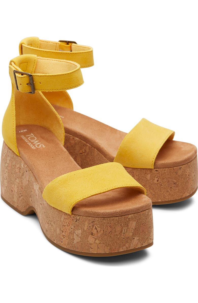 TOMS Laila Cork Platform Sandal, Alternate, color,