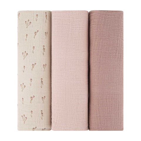 Cotton Muslin Swaddle Blanket 3 Pack