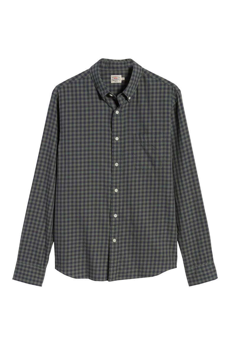 Everyday Check Button-Down Shirt, Alternate, color, OLIVE BLACK GINGHAM