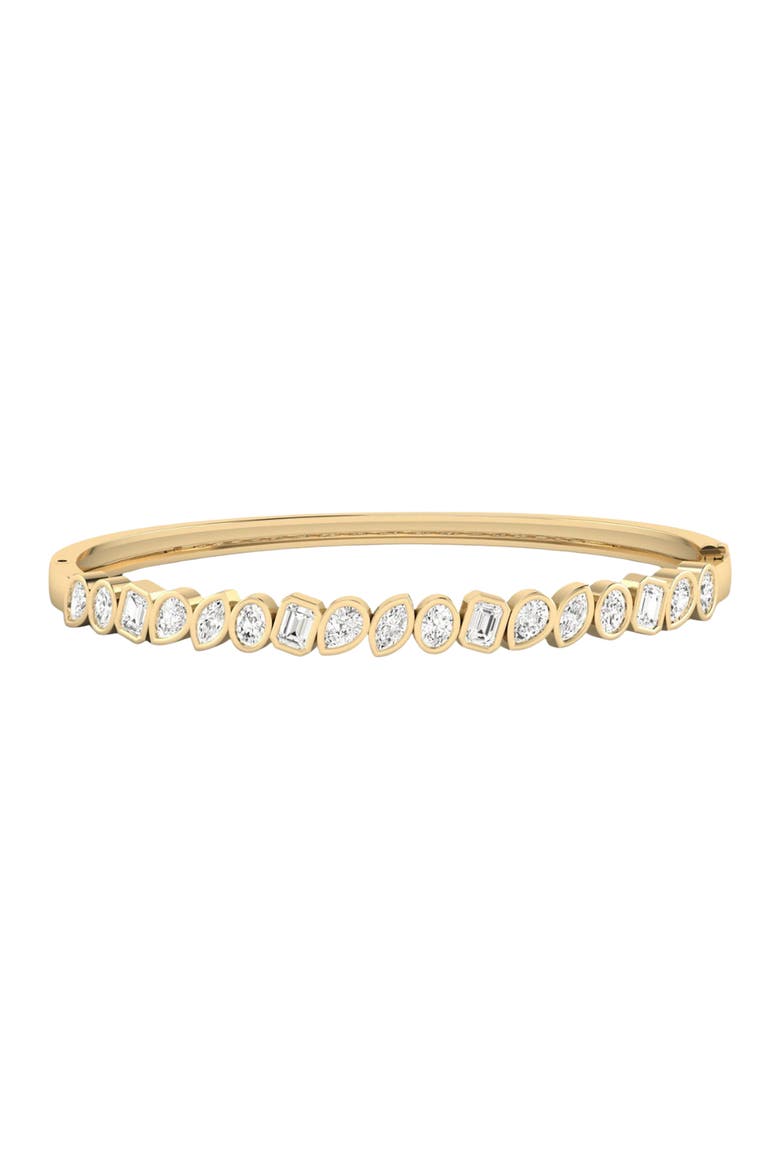Multi-Shape Angled Bezel Lab Diamond Bangle in 14K Gold, Main, color, Yellow Gold