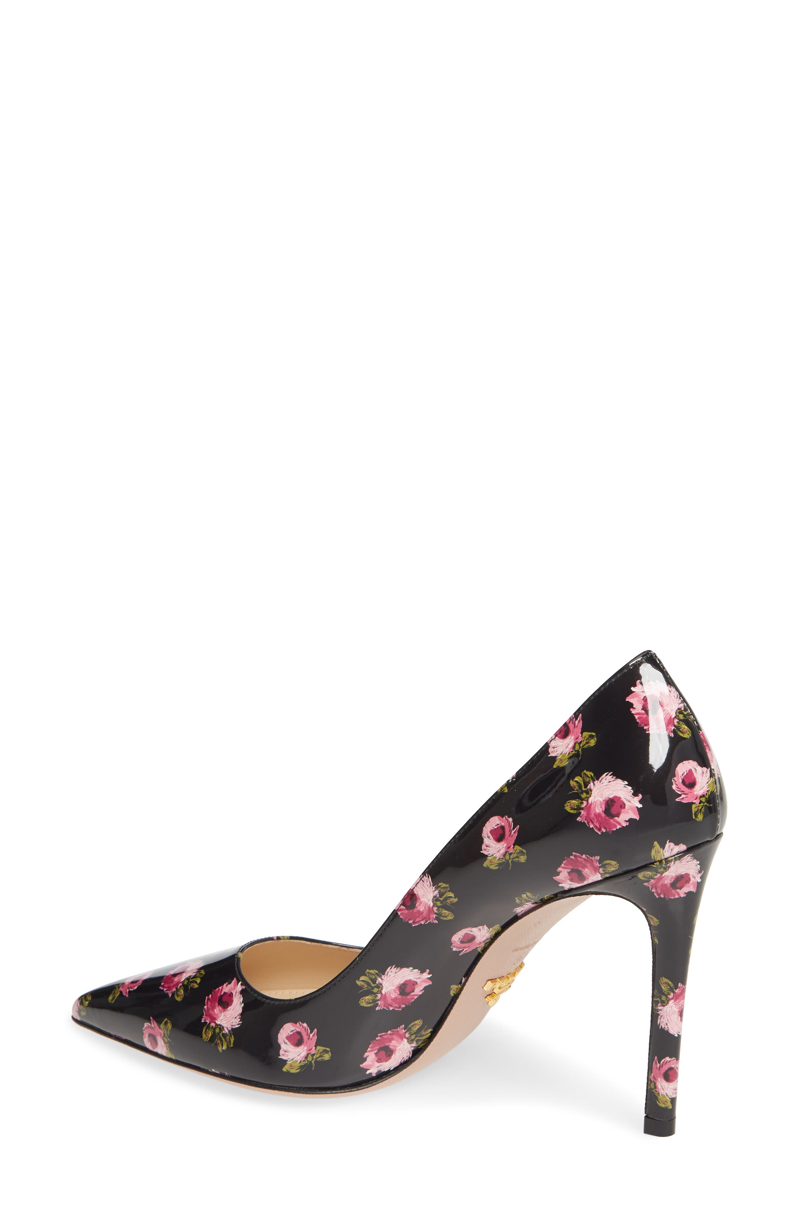 Prada Floral Pointed Toe Pump, Alternate, color, 