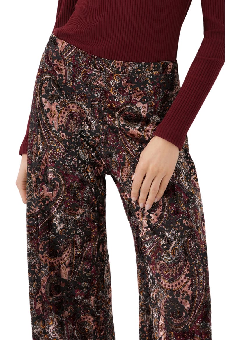 Velvet Burnout Wide Leg Pants, Alternate, color, PRINT