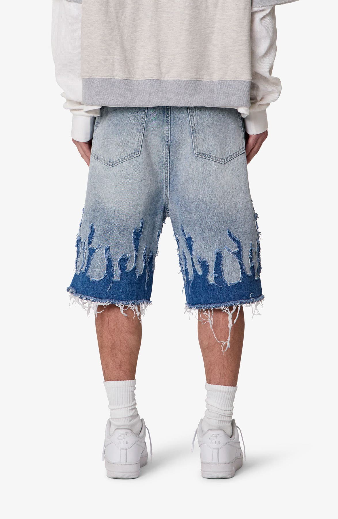 Flame Rip & Repair Denim Shorts - image 2