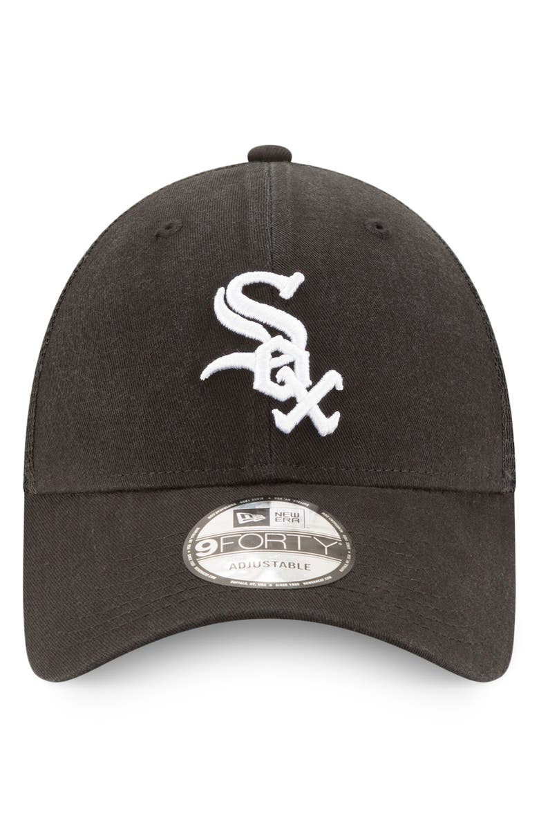 New Era Men's New Era Black Chicago White Sox Trucker 9FORTY Adjustable Snapback Hat, Alternate, color, 