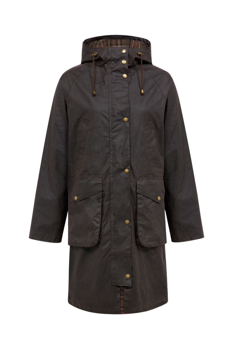 Wax Cotton Overcoat, Alternate, color, DARK BROWN