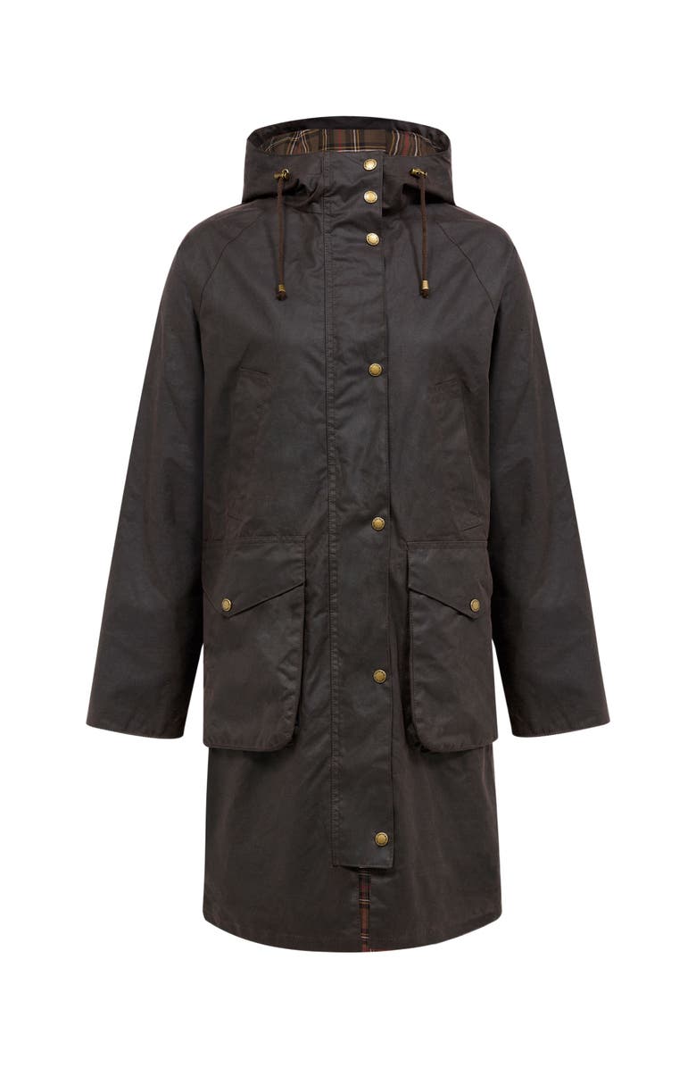 Celtic & Co. Wax Cotton Overcoat, Alternate, color, Dark Brown