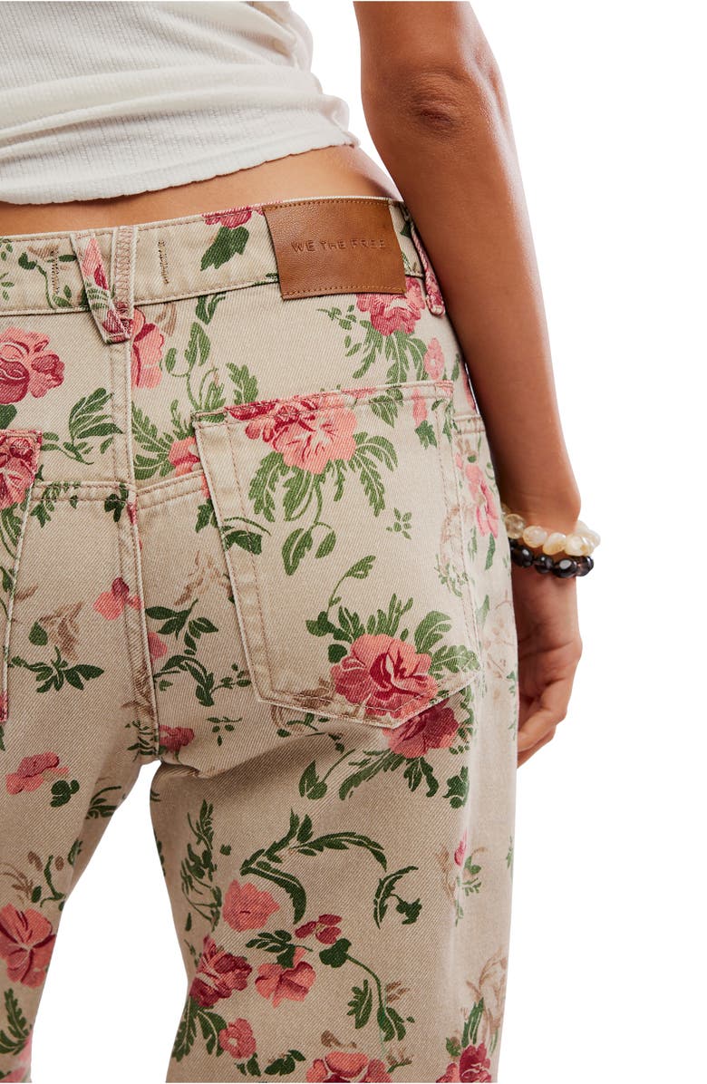 Free People Deep Trance Floral Wide Leg Ankle Jeans, Alternate, color, Wallpaper Floral